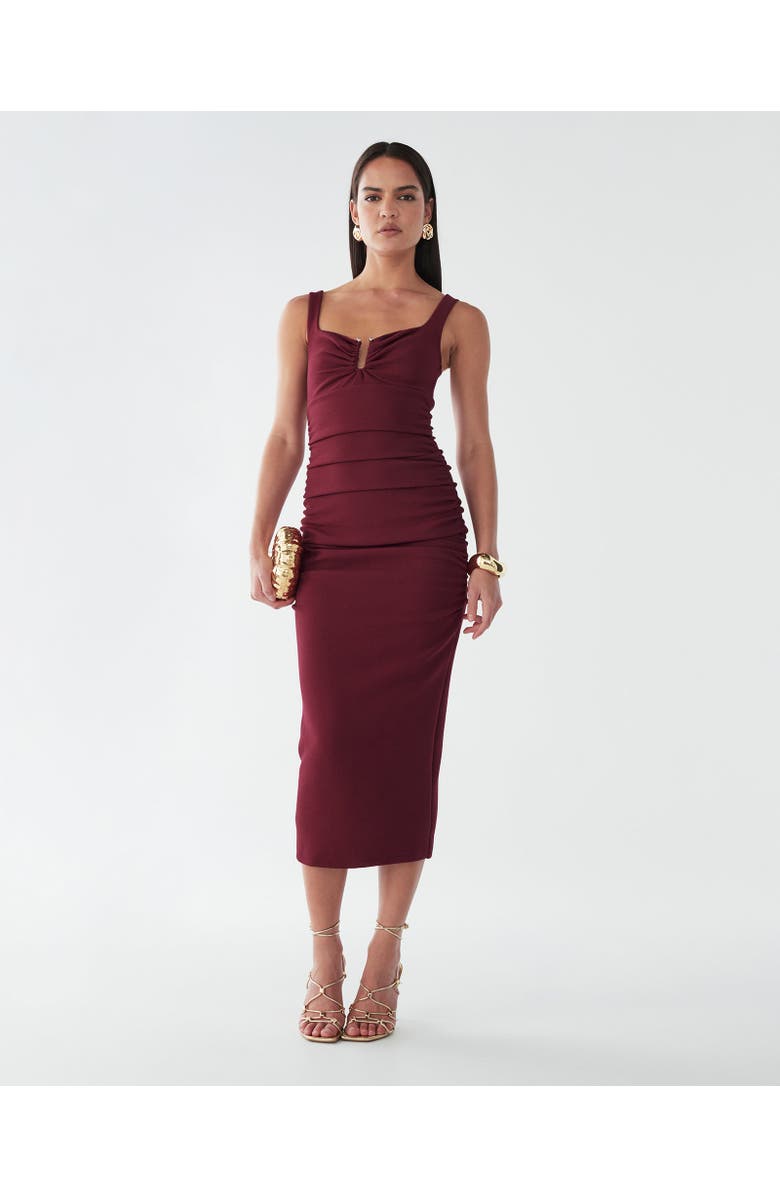 BWLDR Brookes Midi Dress, Alternate, color, Burgundy