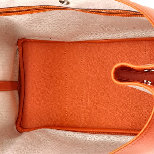 Pre-owned Hermes  Hermes Garden Party Tote Leather 36 In Orange