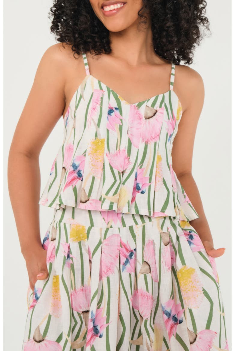 The Reef Pleated Camisole, Alternate, color, AUSSIE DESERT FLOWERS