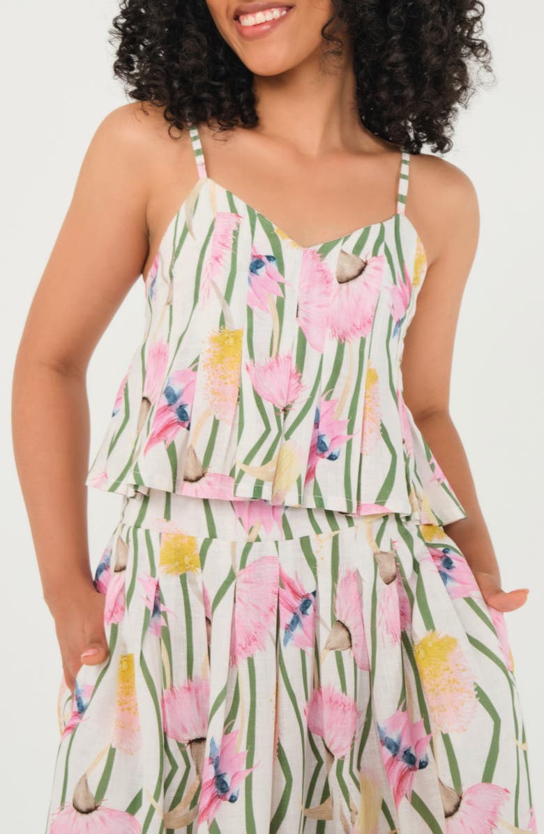 The Lulo Project The Reef Pleated Camisole, Alternate, color, Aussie Desert Flowers