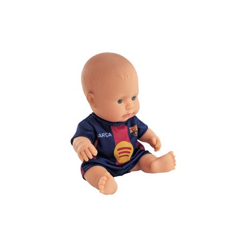 8 1/4 inch Baby Boy Doll with Barcelona Soccer Jersey