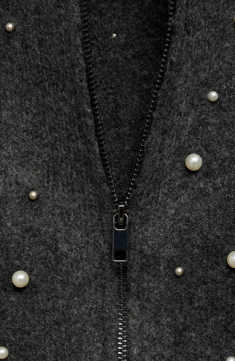 MANGO Embellished Zip-Up Cardigan, Alternate, color, 