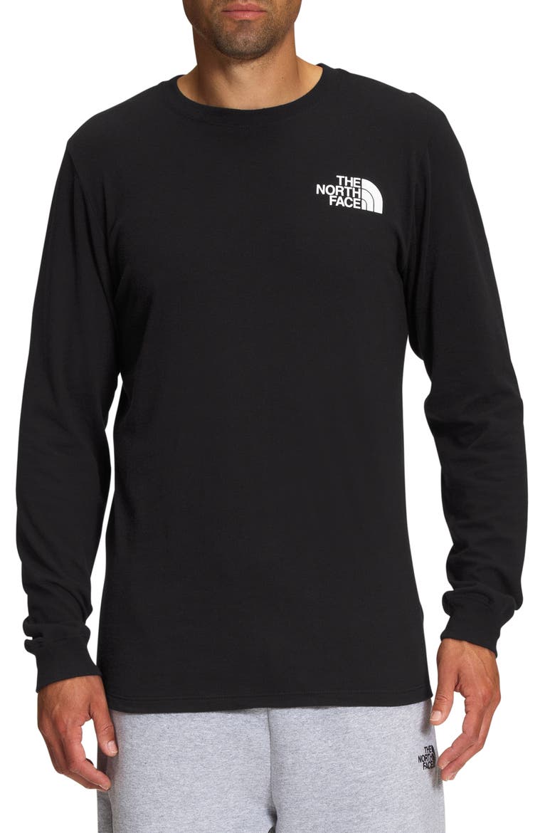 Long Sleeve NSE Box Logo Graphic Tee, Main, color, TNF BLACK/ TNF WHITE