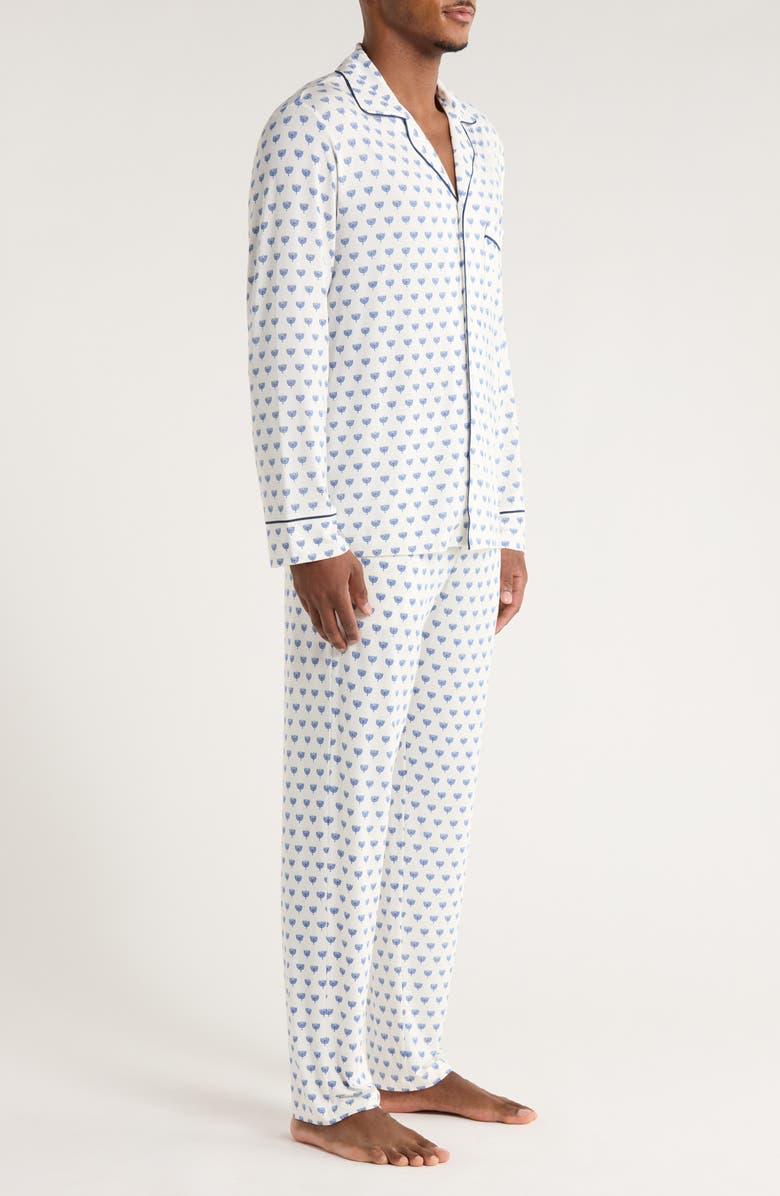Eberjey William Print Stretch Tencel<sup>®</sup> Modal Pajamas, Alternate, color, Hannukah Glow Nouvea