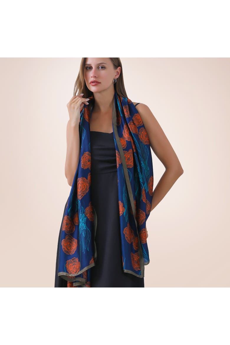 The Roses Scarf, Alternate, color, Blue