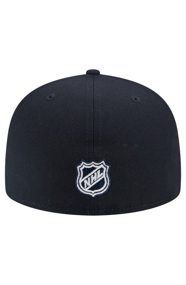 New Era Men's New Era Deep Sea Blue Seattle Kraken Faded Lines 59FIFTY Fitted Hat, Alternate, color, Navy