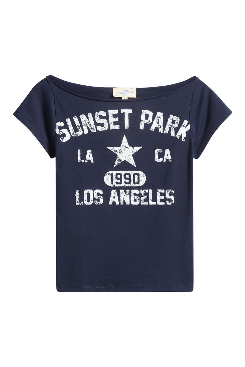 Sunset Park Off the Shoulder T-Shirt, Main, color, NAVY