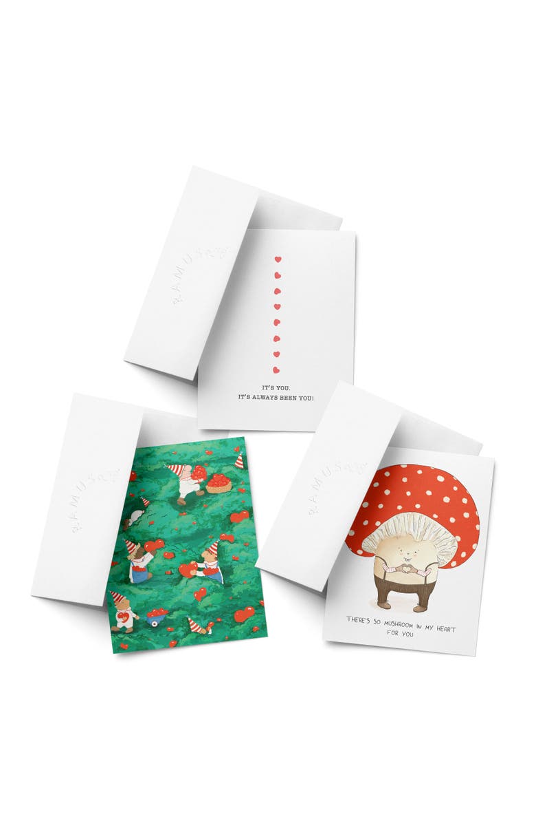 Ramus & Co Love/Friendship Greeting Card Pack (3ct) "Gnome, It's You, Mushroom", Main, color, Multi-Pack