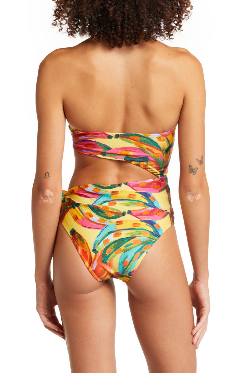 FARM Rio Colorful Banana Cutout One-Piece Swimsuit, Alternate, color, 