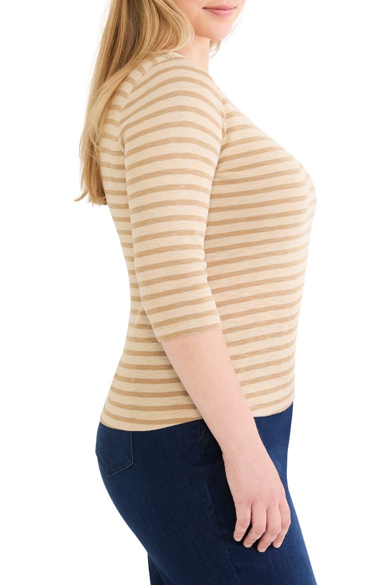 Stripe Boat Neck T-Shirt, Alternate, color, NEUTRAL MULTI