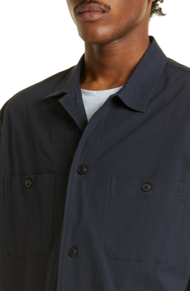 Sunspel Textured Stretch Cotton Overshirt, Alternate, color, 