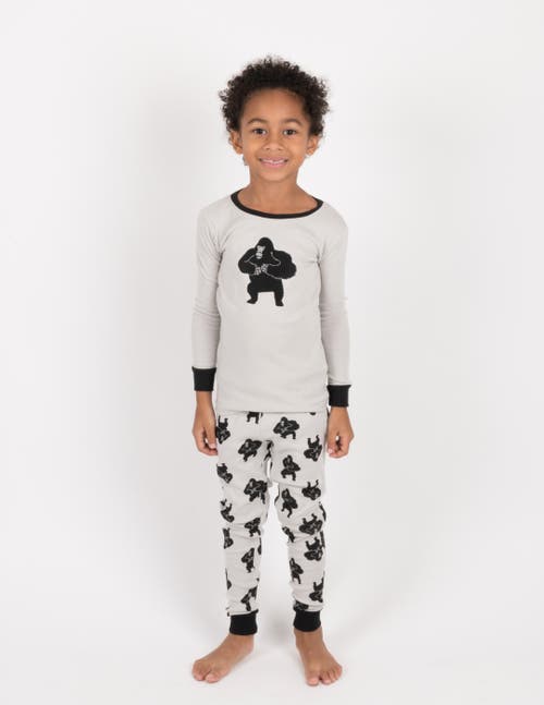 Leveret Kids Cotton Two-piece Printed Pajamas, Animals & Characters In Metallic