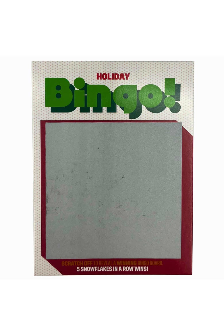 Holiday Bingo Scratch Card Game26 Cards, Party Game, Win Snowflakes!, Alternate, color, Multicolored
