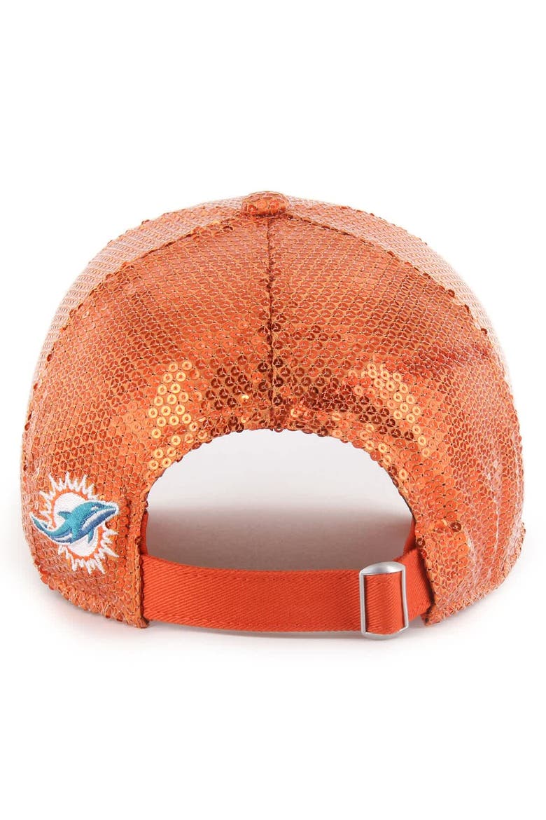 Women's '47  Orange Miami Dolphins Dazzle Clean Up Adjustable Hat, Alternate, color, Orange