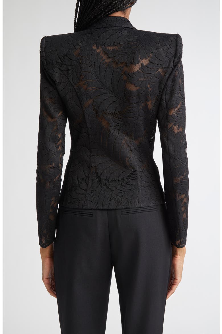 Fitted Lace Blazer, Alternate, color, BLACK