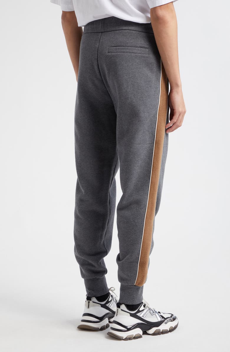 Moncler Contrast Stripe Fleece Joggers, Alternate, color, 
