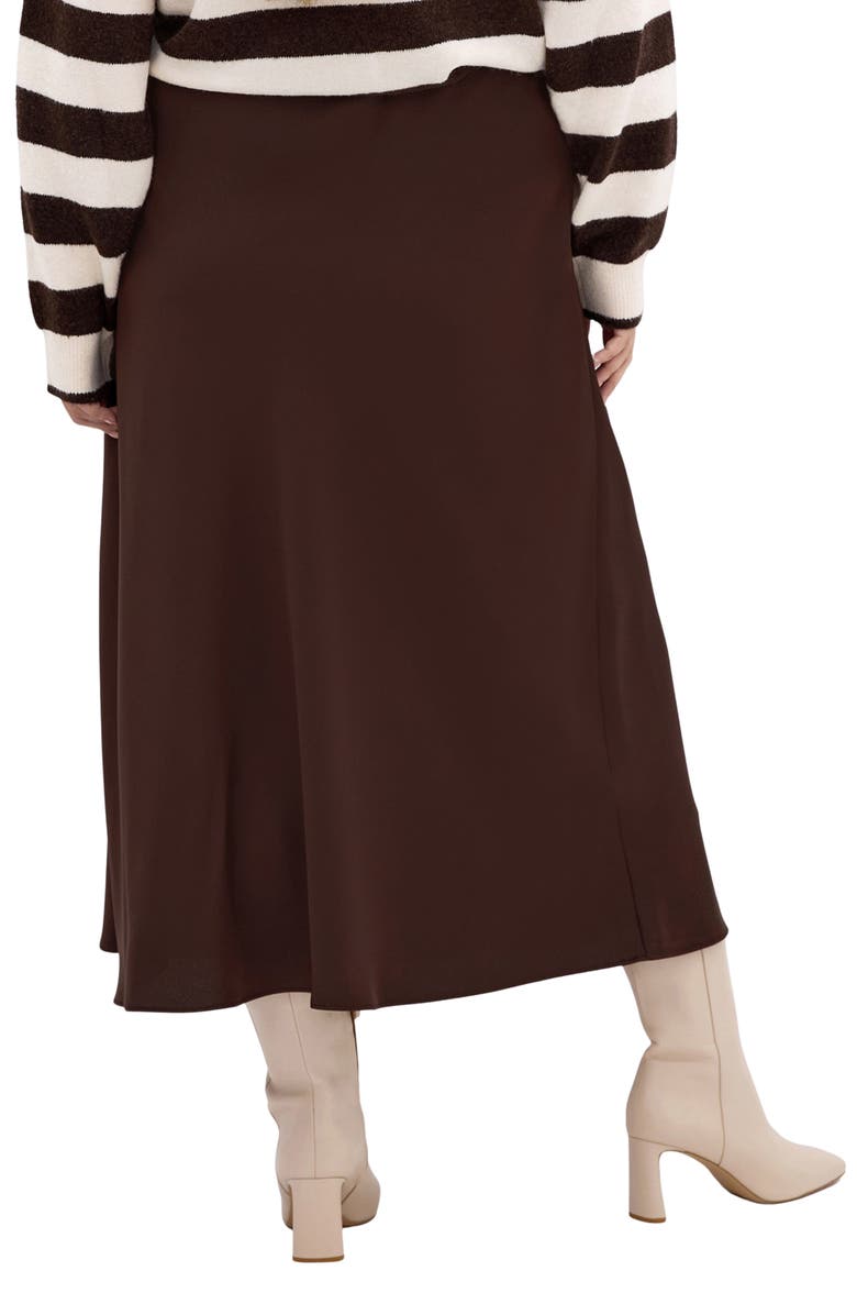 City Chic Miranda Midi Skirt, Alternate, color, Truffle
