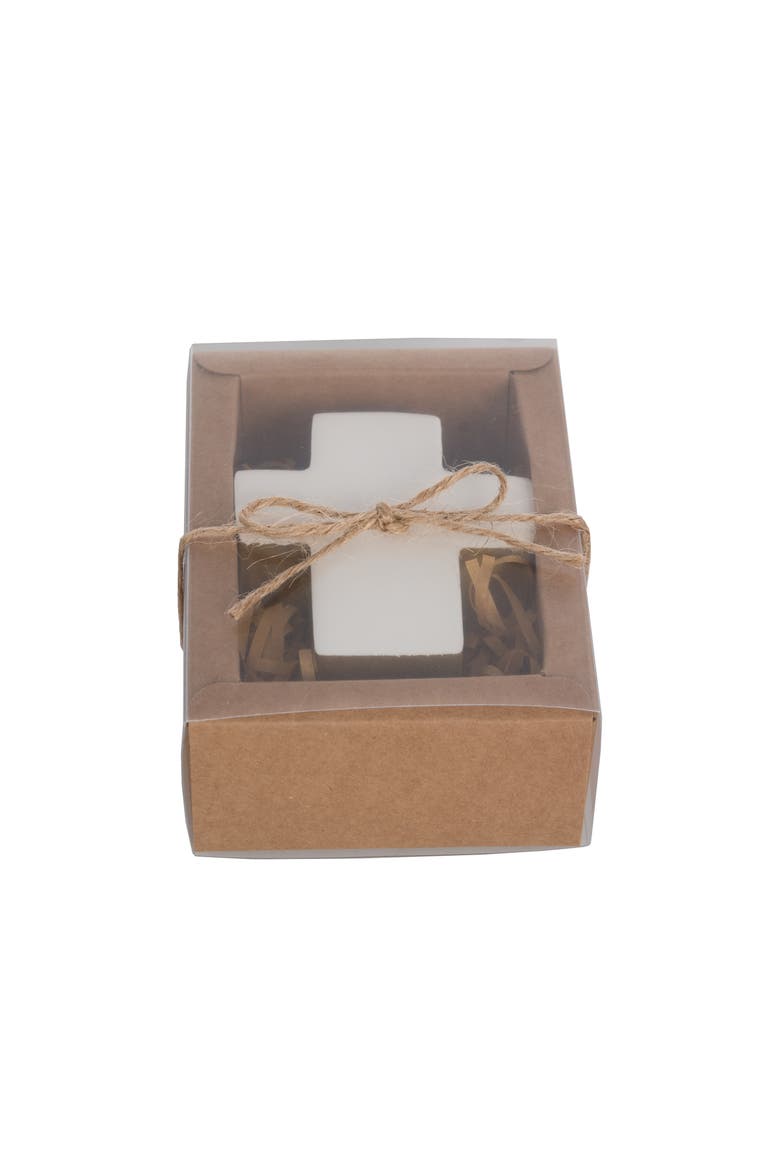 MDF and Epoxy Cross in Box White and Gold for Spring Home Decor, Alternate, color, Off-White