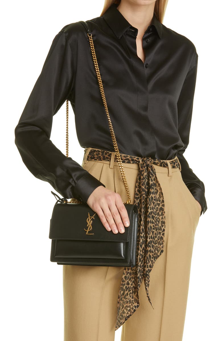 Saint Laurent Medium Sunset Leather Shoulder Bag, Alternate, color,