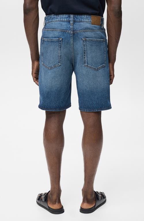 Mango Regular Fit Denim Shorts In Blue