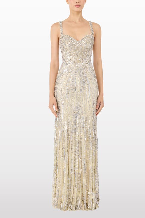 Da Vinci Sequin-Embellished Dress