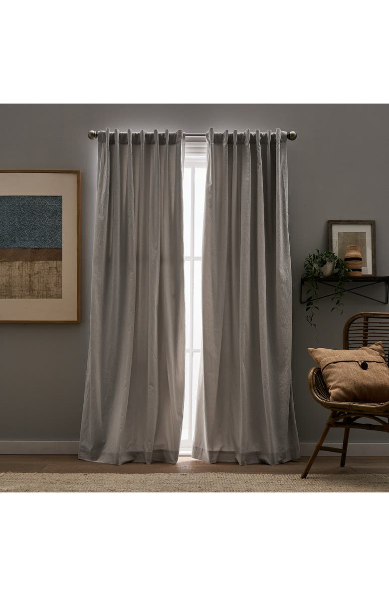 Peri Home Sanctuary Set of 2 Lined Linen Curtain Panels, Alternate, color, 