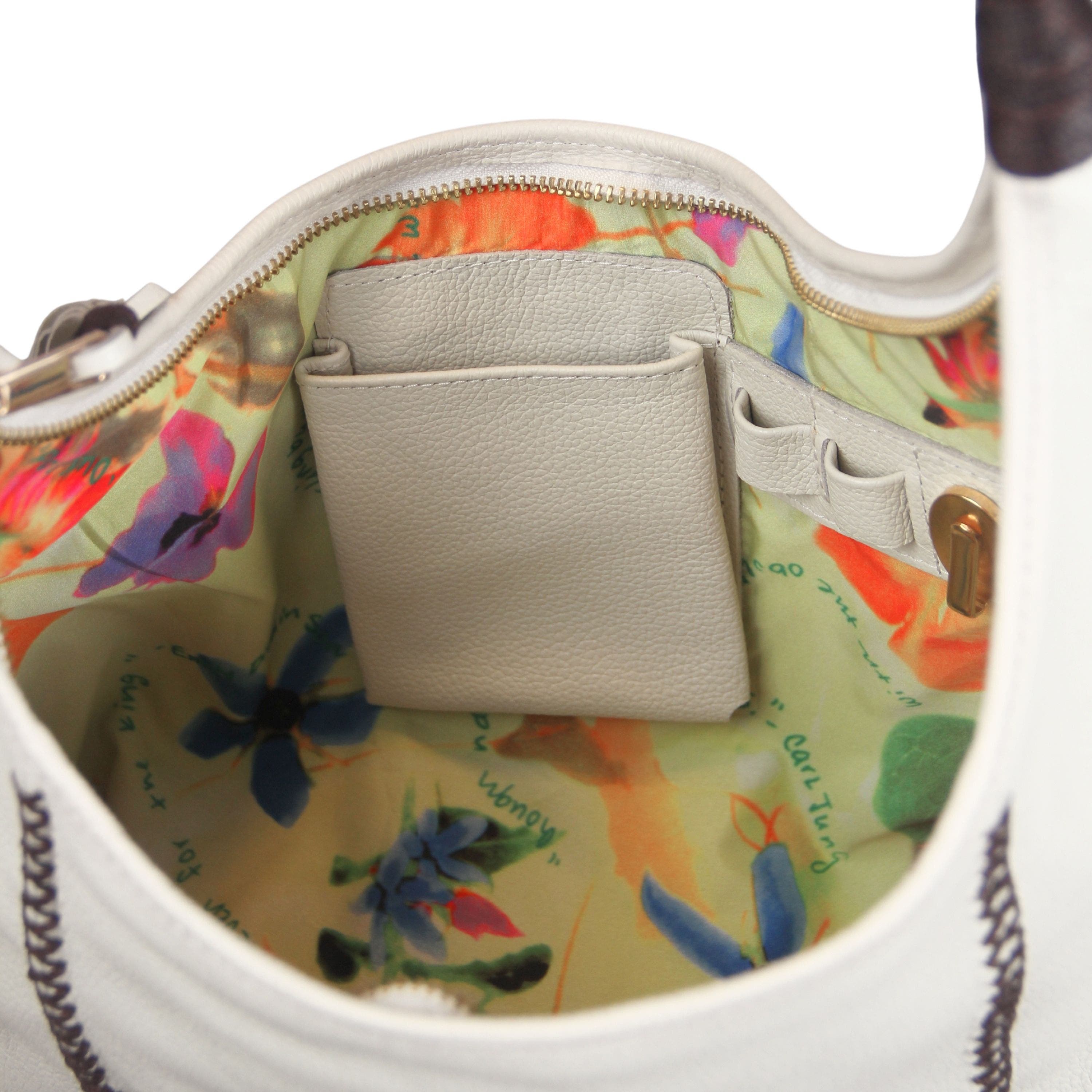 Fringe Leather Hobo Bag, Alternate, color, Winter White