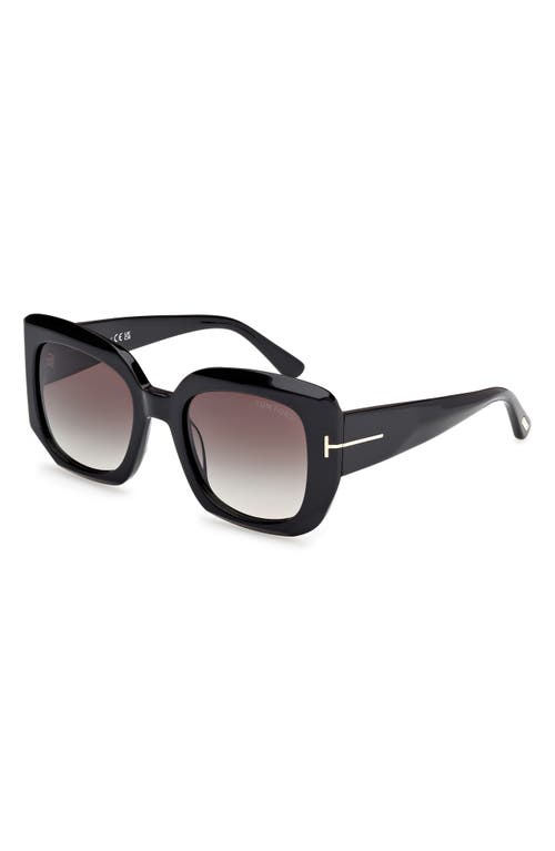 Tom Ford Carla 52mm Square Sunglasses In Black