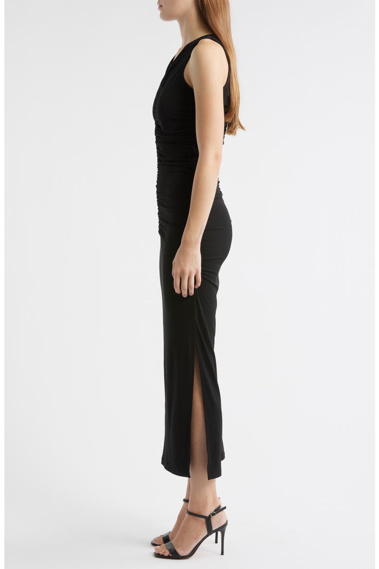 Emberla Ruched Stretch Jersey Dress, Alternate, color, BLK