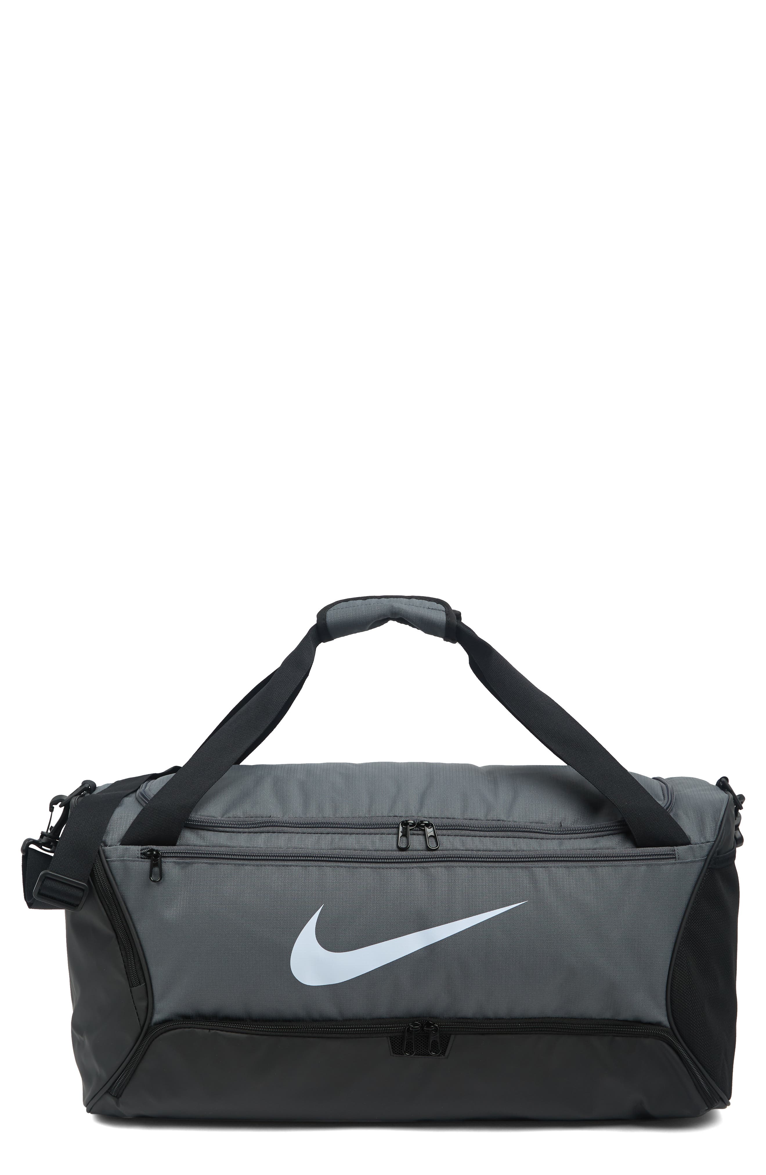 Brasilia 9.5 Training Duffel Bag, Main, color, FLINT GREY/ WHITE