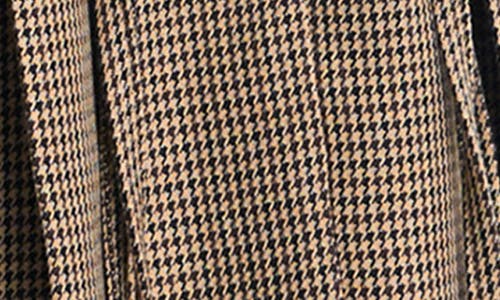 Mango Houndstooth Pleated Faux Wrap Skirt