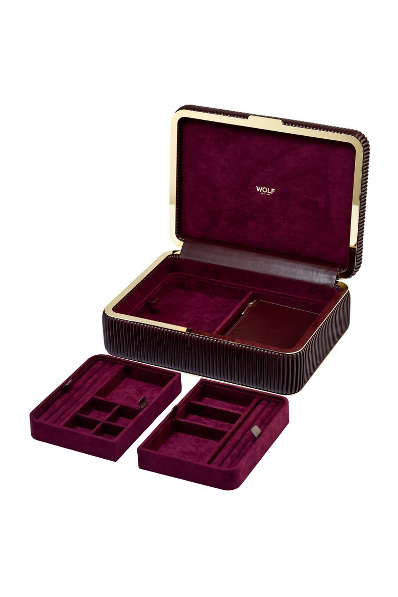 Bella Medium Jewelry Box, Alternate, color, Bordeaux