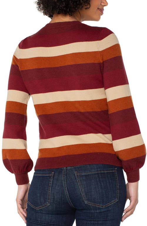 Liverpool Los Angeles Stripe Crewneck Sweater In Multi