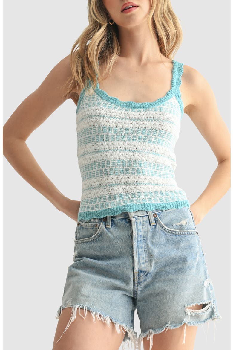 Stripe Sweater Tank, Main, color, CREAM BLUE