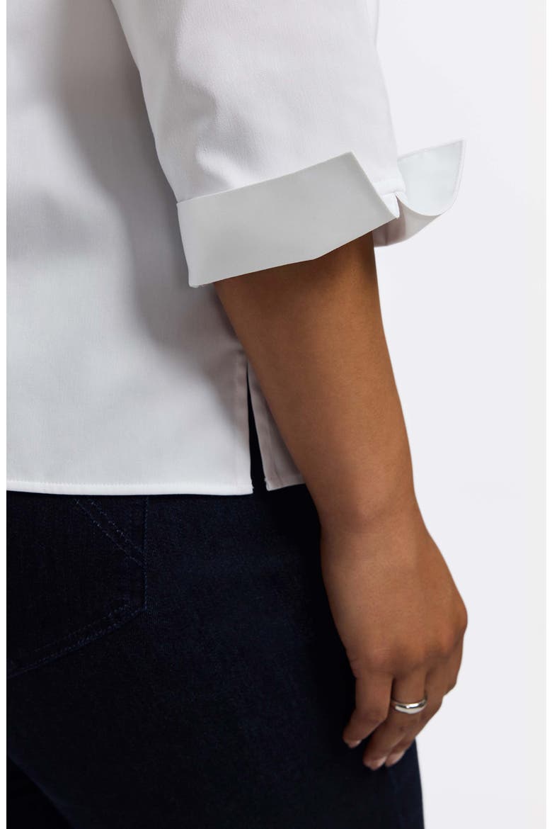 Edith Ruffle Button-Up Shirt, Alternate, color, WHITE