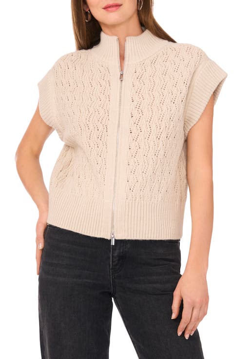 Cable Stitch Zip-Up Sweater Vest