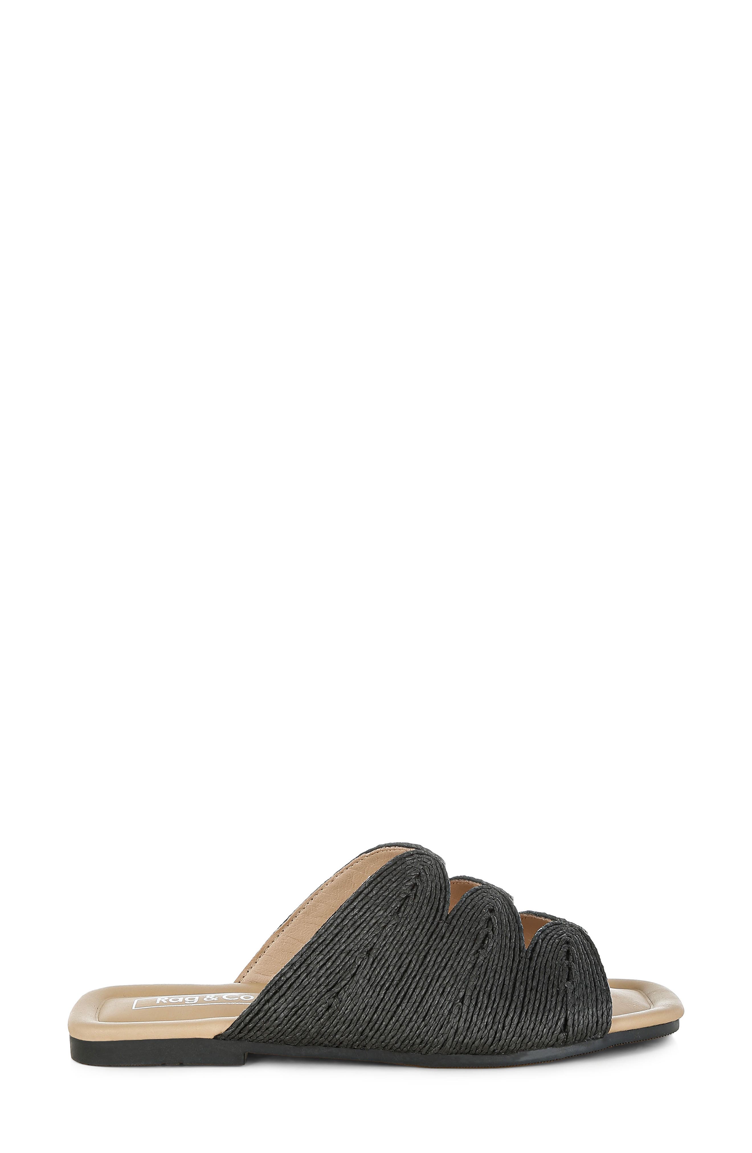 Rag & Co Daisy Doe Slide Sandal, Alternate, color, Black