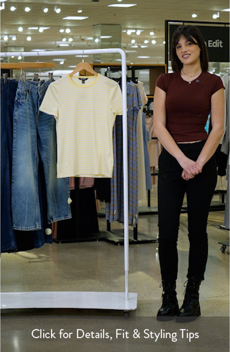 Stripe Cotton Blend Rib T-Shirt, sales video thumbnail