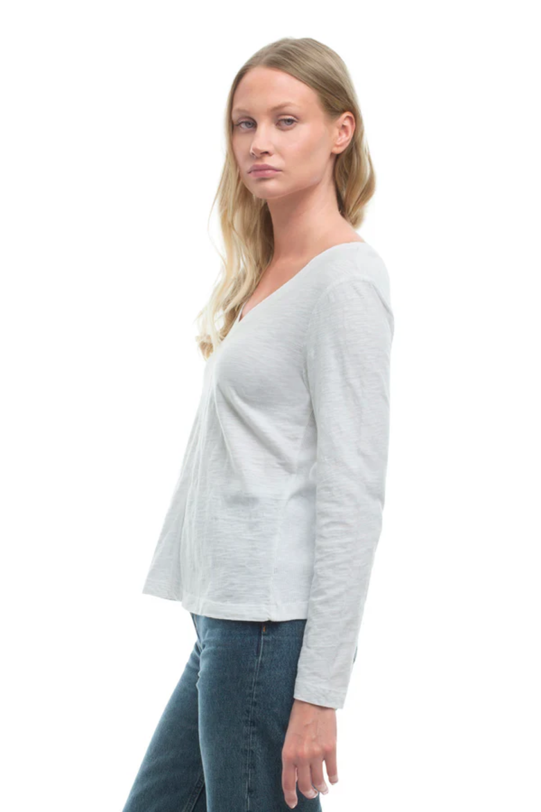 Deep-V Slim Tee, Alternate, color, White