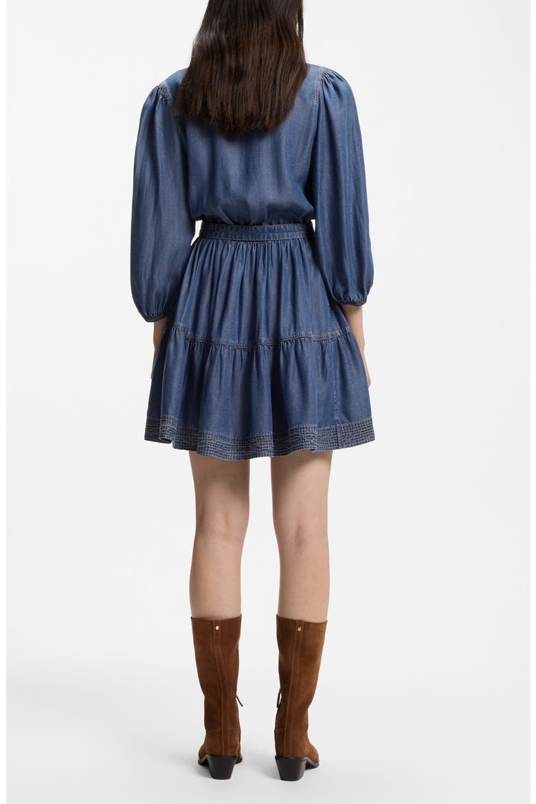 Balloon Sleeve Minidress, Alternate, color, DENIM BLUE