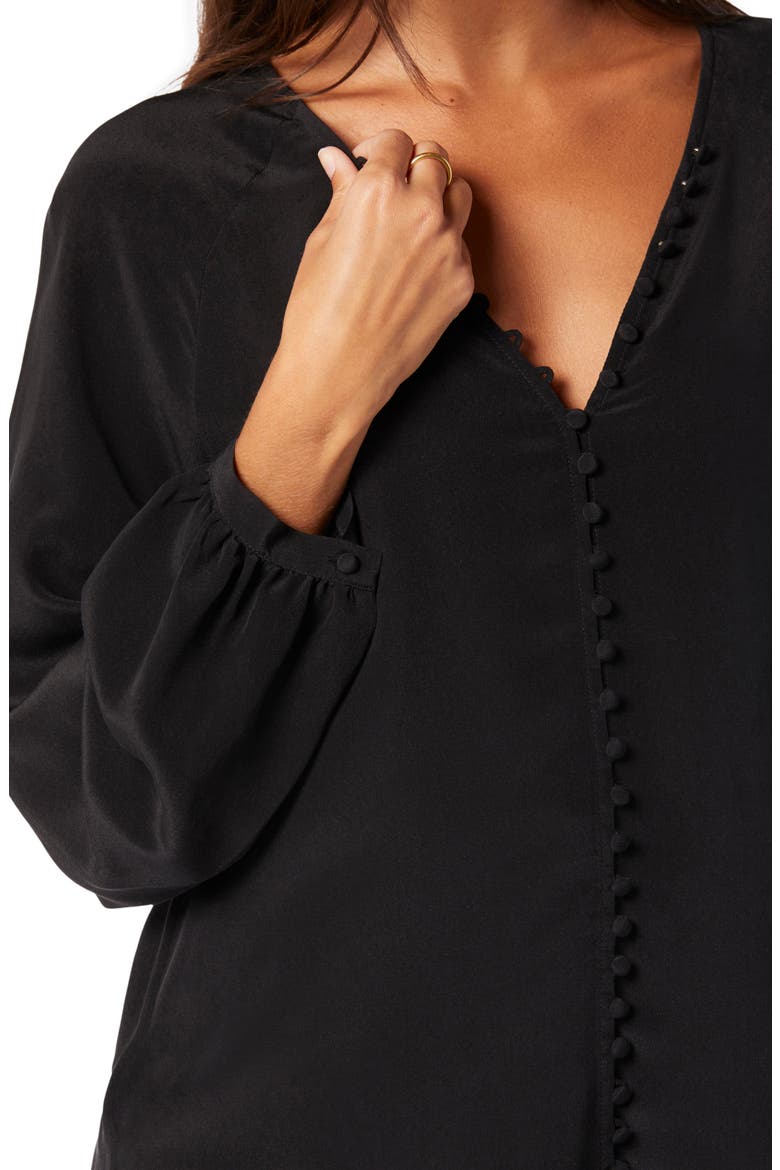 Shariana Silk Georgette Blouse, Alternate, color, CAVIAR