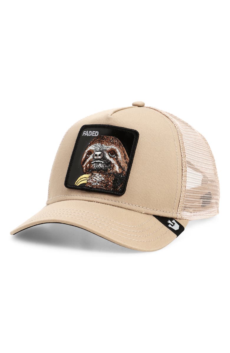 Goorin Bros. The Faded Sloth Patch Trucker Hat, Main, color,