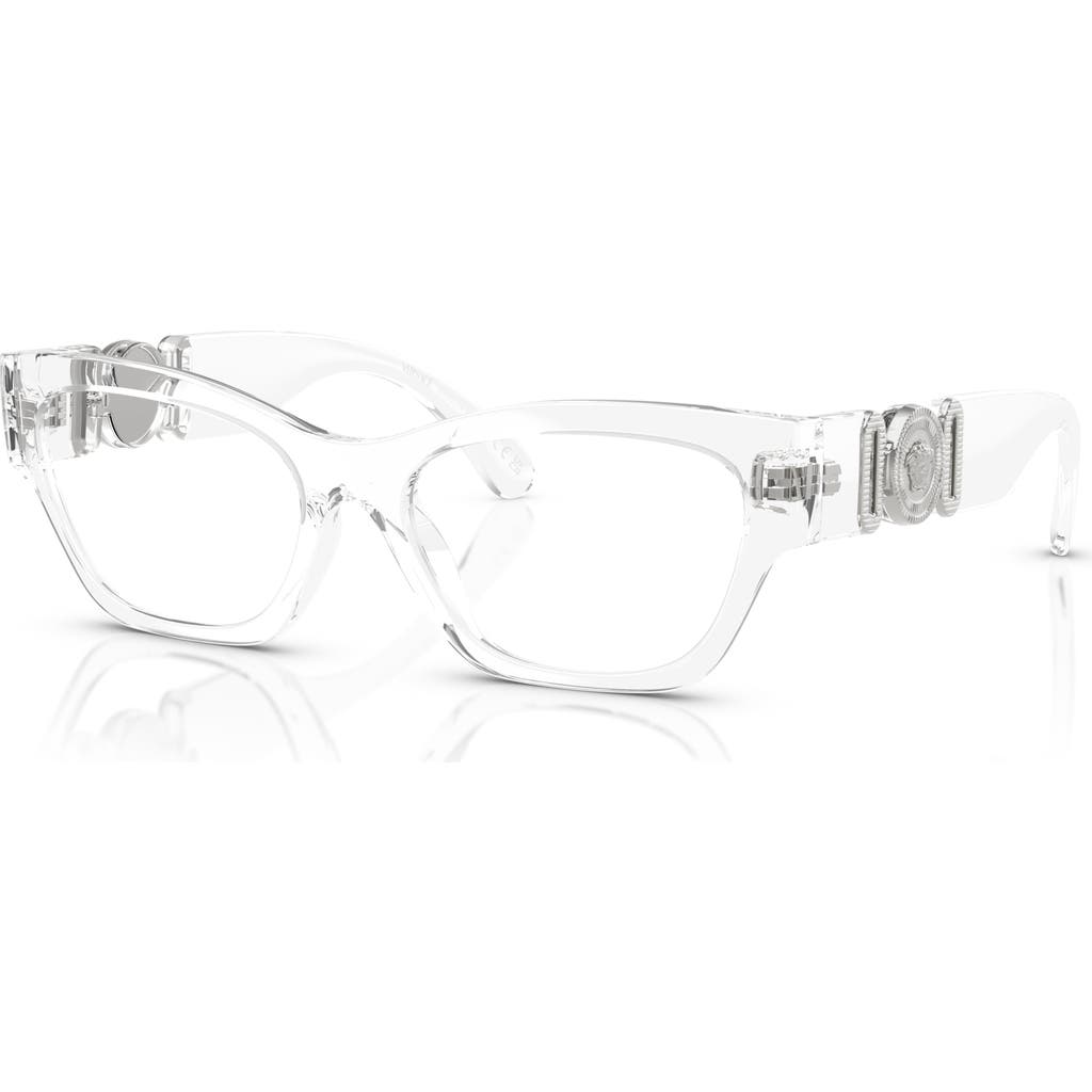 Versace 54mm Cat Eye Optical Glasses In White