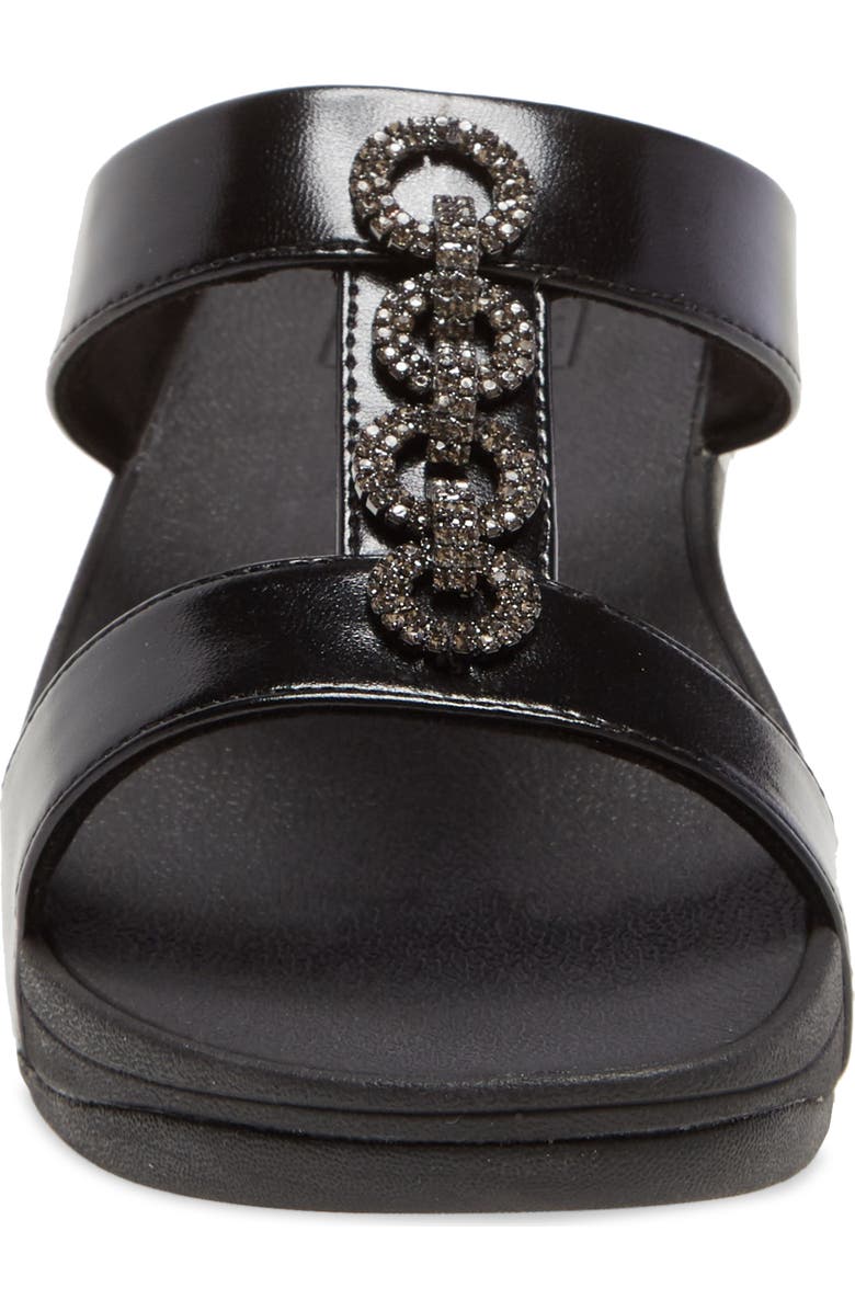 FitFlop Fino Sparkle Wedge Slide Sandal, Alternate, color, All Black