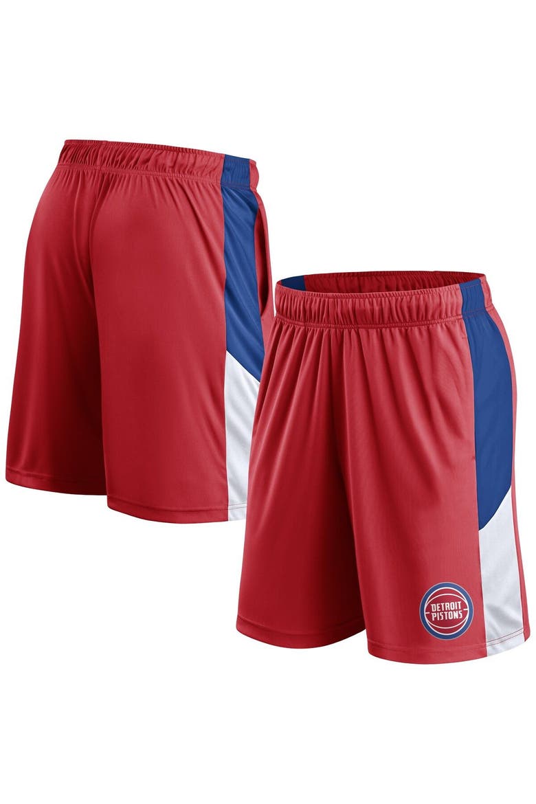 Men's Fanatics Branded  Red Detroit Pistons Practice Performance Shorts, Alternate, color, Red