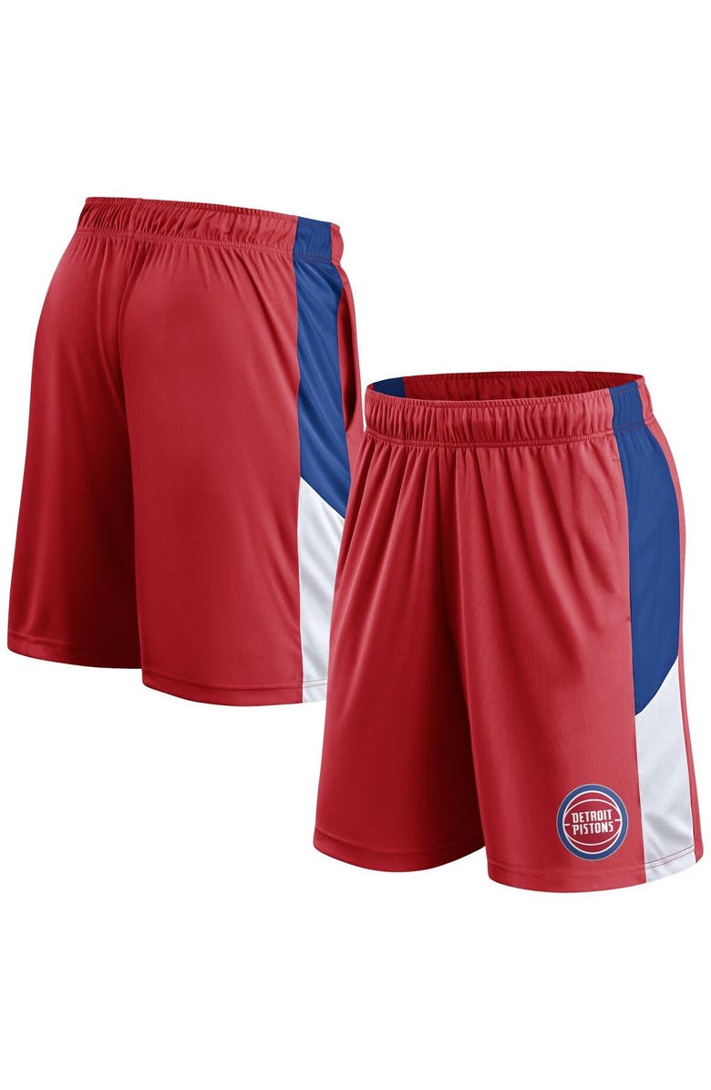 FANATICS Men's Fanatics Branded Red Detroit Pistons Practice Performance Shorts, Alternate, color,