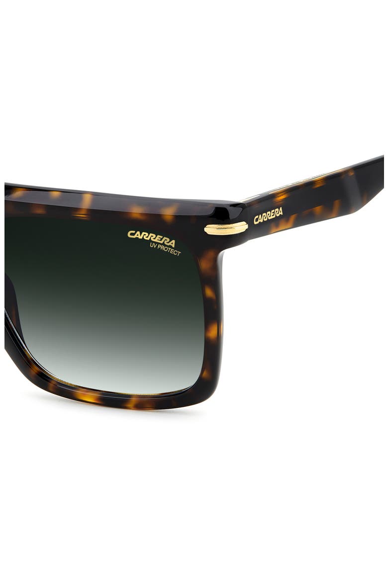 56mm Gradient Rectangular Flat Top Sunglasses, Alternate, color, HAVANA/ GREEN SHADED