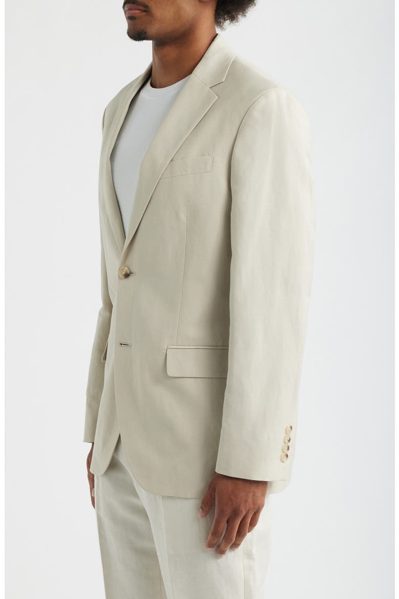 Slim Fit Solid Linen Blend Sport Coat, Alternate, color, BEIGE BIRCH