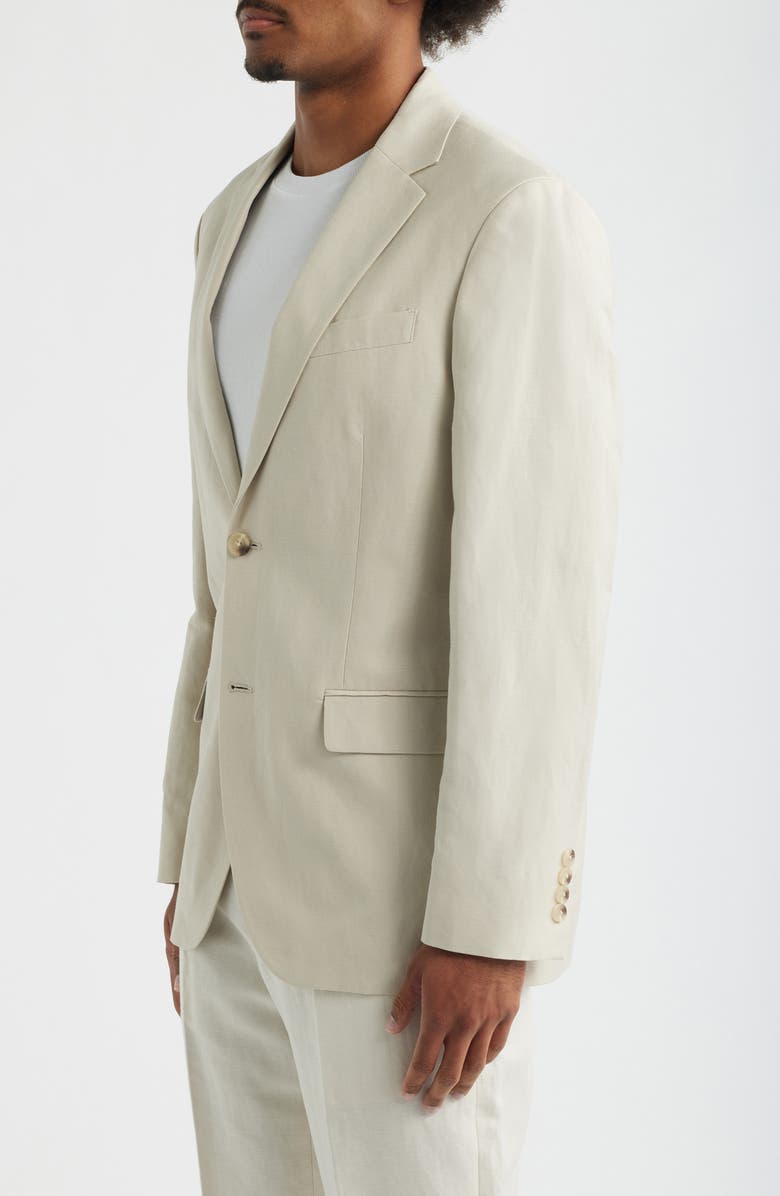 Open Edit Slim Fit Solid Linen Blend Sport Coat, Alternate, color, Beige Birch