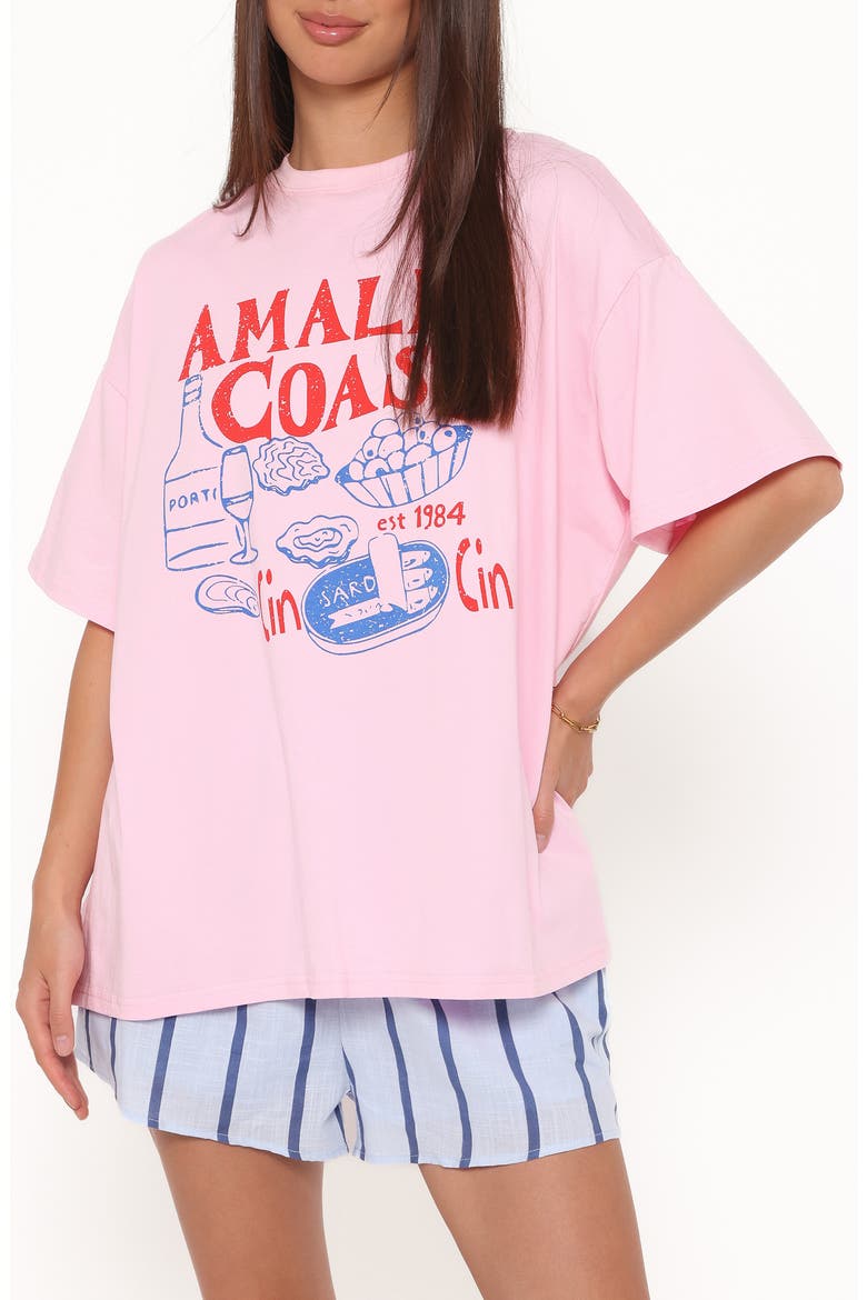 Bridget Graphic T-Shirt and Shorts Set, Alternate, color, PINK AMALFI COAST